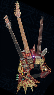 Hydra custom 7- + 12-string guitar + bass + harp guitarpoll
